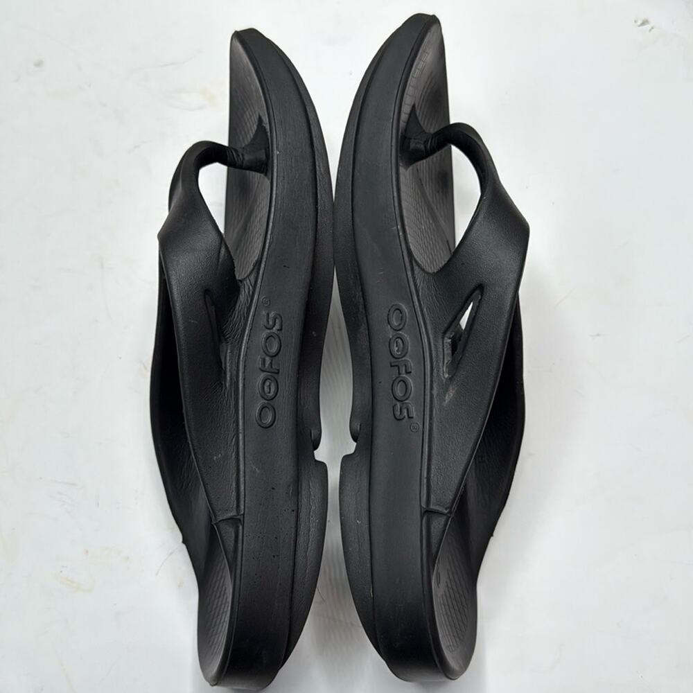 Oofos Black Thong Flip Flops Oolala Unisex Sandals S-371 Size 10 Men / 12 Women - Picture 5 of 9